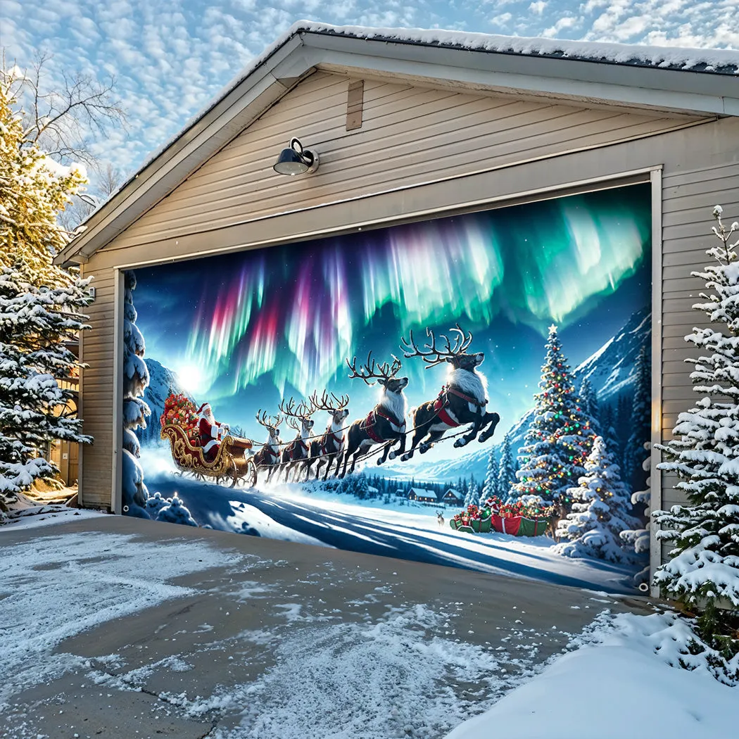Christmas Garage Door Banner Decoration - Through The Aurora – Million Sunny