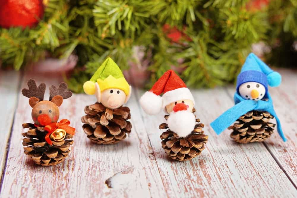 Christmas Gnomes Pine Cone Santa Ornament Pine Cone Christmas Craft Best  Pine Cone Crafts
