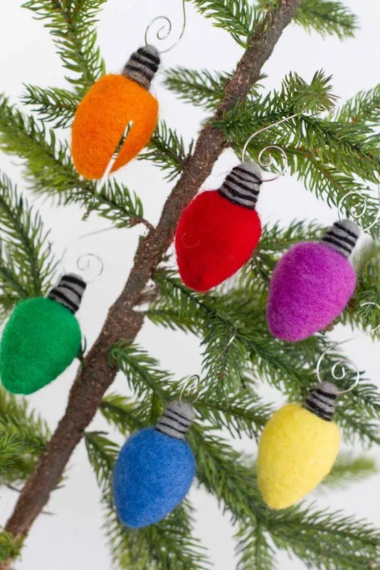 Christmas Light Bulb Ornaments- SET OF 6- Rainbow Colors- Handmade by  Matthew and Mae – Matthew + Mae