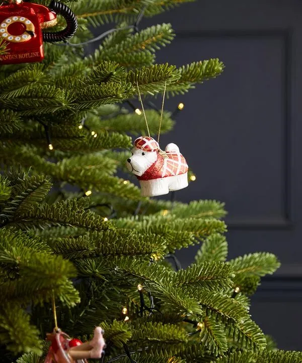 Christmas Scottish Terrier with Red Tartan T-Shirt Glass Ornament | Liberty