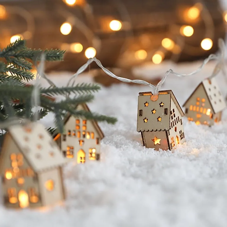 Christmas String Lights, Holiday Decorations, Wooden House Light String  Decorations with Led Bulbs for Christmas Tree Home Party Wedding Indoor  Outdoor - Walmart.com