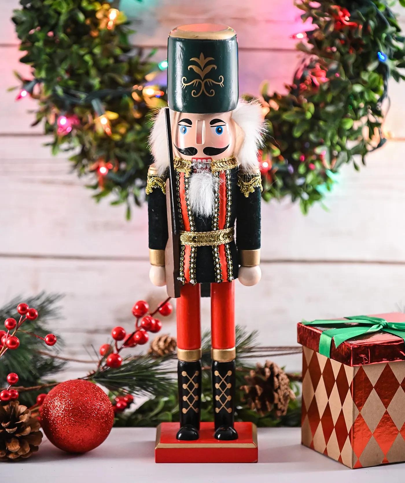 Christmas Toy Soldier Nutcracker – Red and Black Wooden Nutcracker Sol