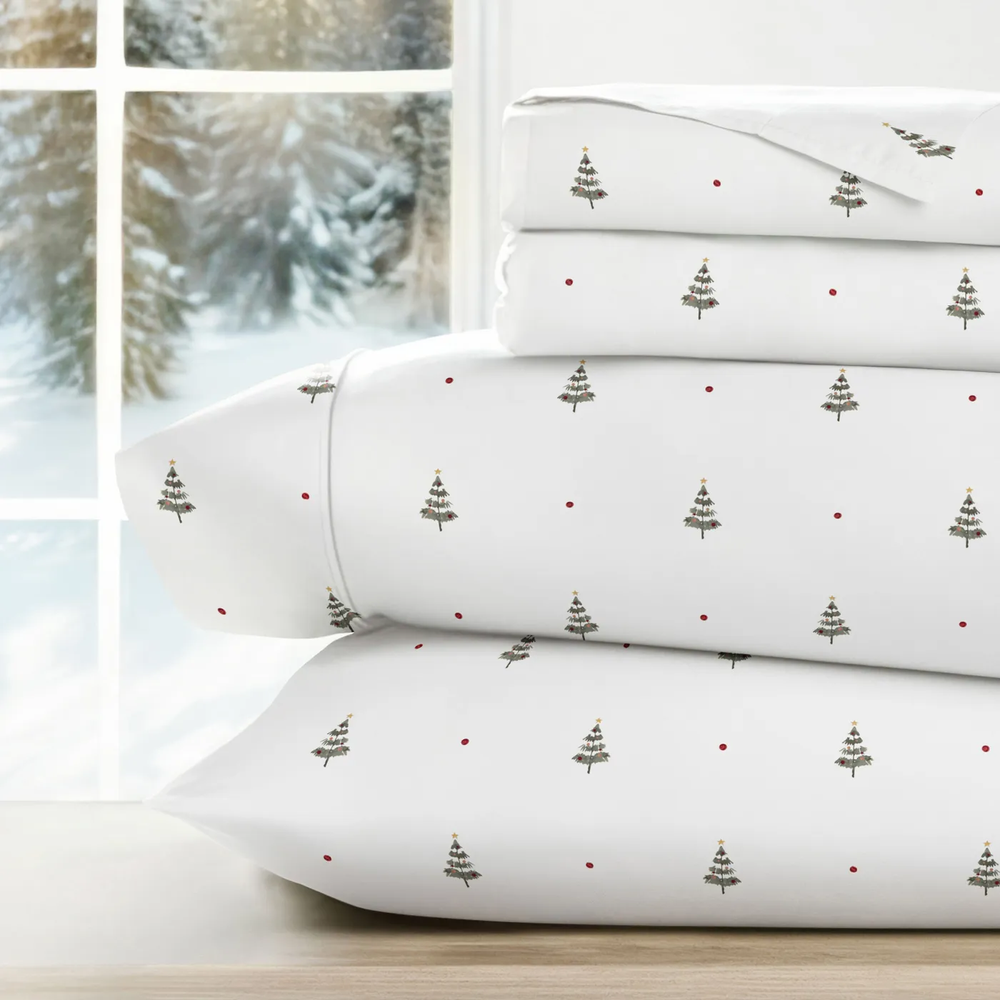 Christmas Tree 4-Piece Patterned Sheet Set