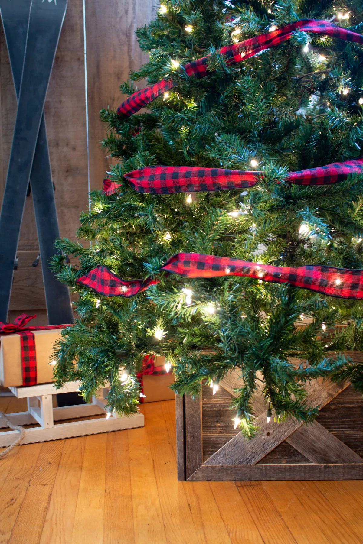 Christmas Tree Box Collar | Farmhouse Tree Box | Wooden Tree Skirt | 4 - Barnwood USA