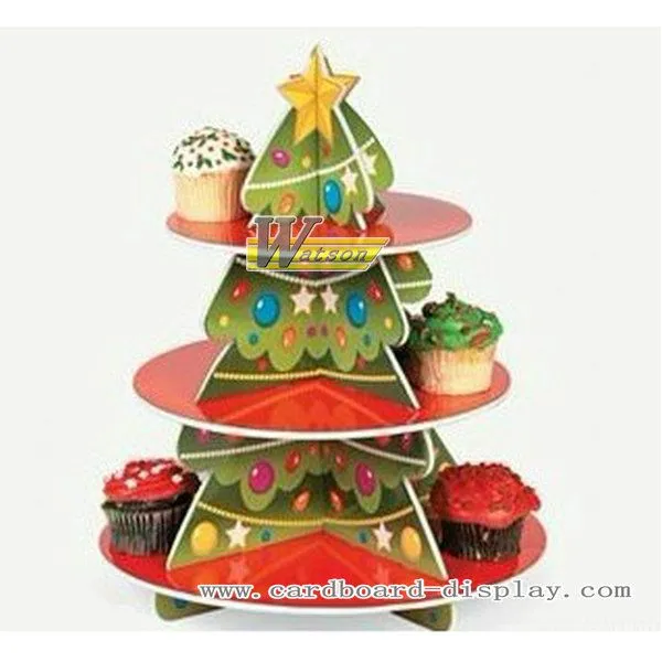 Christmas tree cardboard cupcake stand for Christmas day_cardboard displays, display stand,display rack,floor display,corrugated display,cardboard  retail display,corrugated floor displays