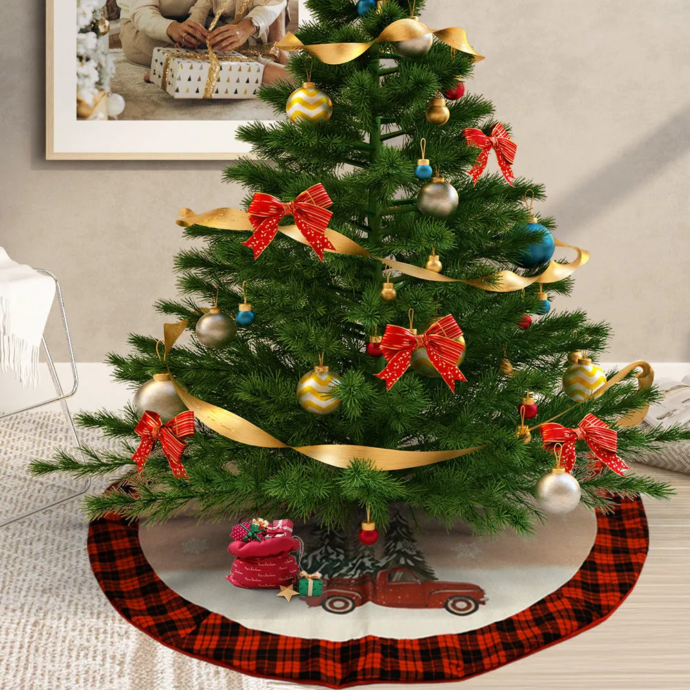 Christmas Tree Classic Plaid Tree Skirt Floor Mat – Wenzelle