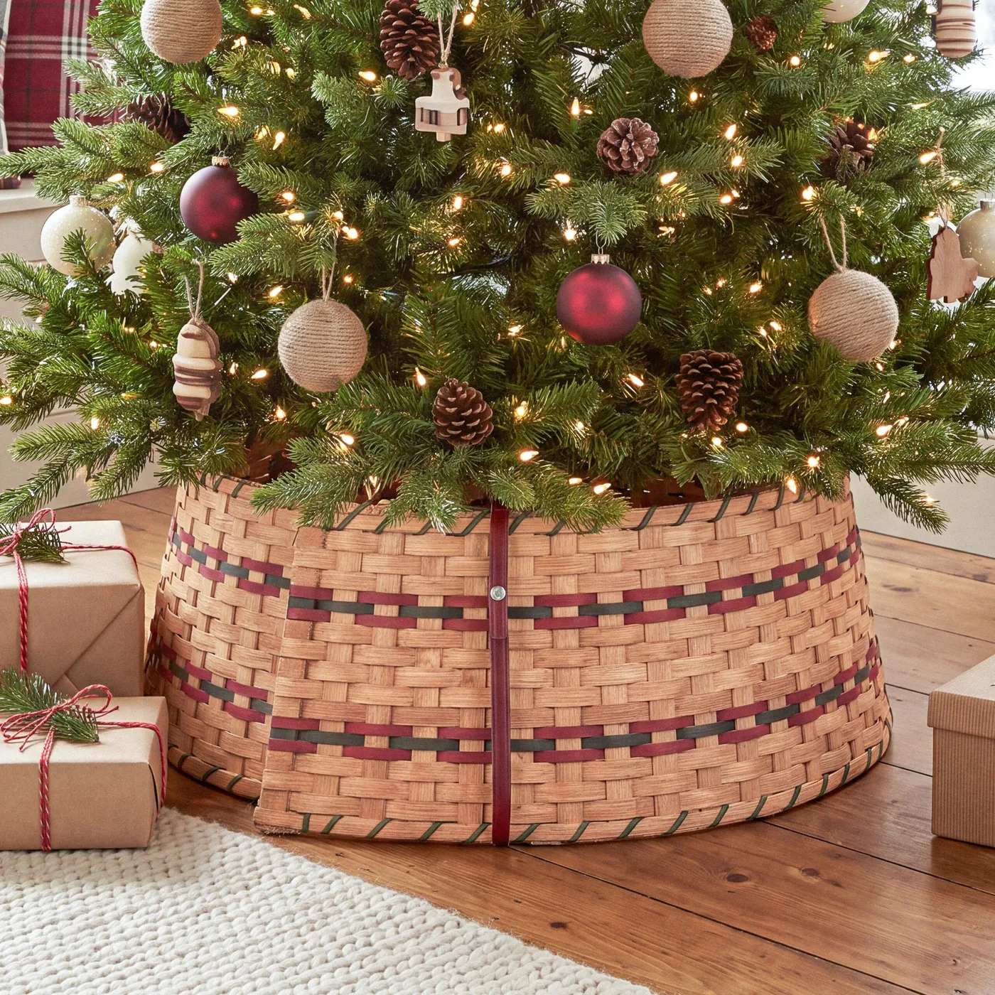 Christmas Tree Collars | Woven Wicker Basket Tree Collars