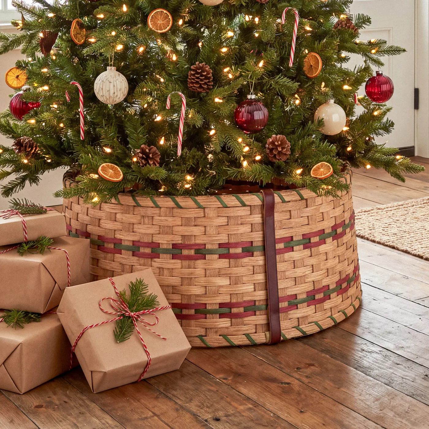 Christmas Tree Collars | Woven Wicker Basket Tree Collars