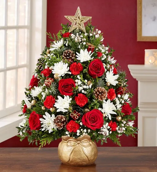 Christmas Tree gold in Amityville, NY | Flowers by Mcruz