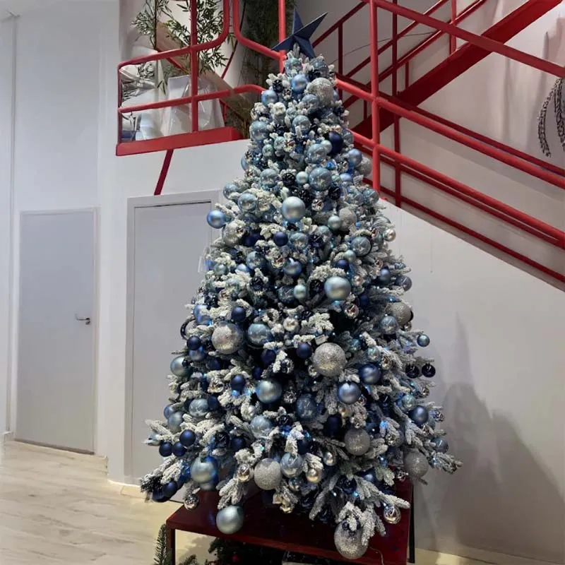 Christmas Tree in royal blue, silver & icy tones Blue Ice Symphony 2.25 m -  Delivery in Dubai | Flower Power UAE