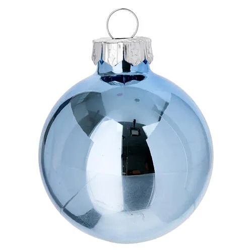 Christmas tree set silver blue tree topper 16 blown glass balls 50 mm |  online sales on HOLYART.com