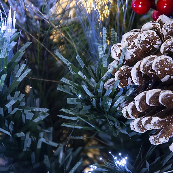 Christmas Tree World The 5ft/150cm Snowy LED Frosted Pine Fibre Optic Tree