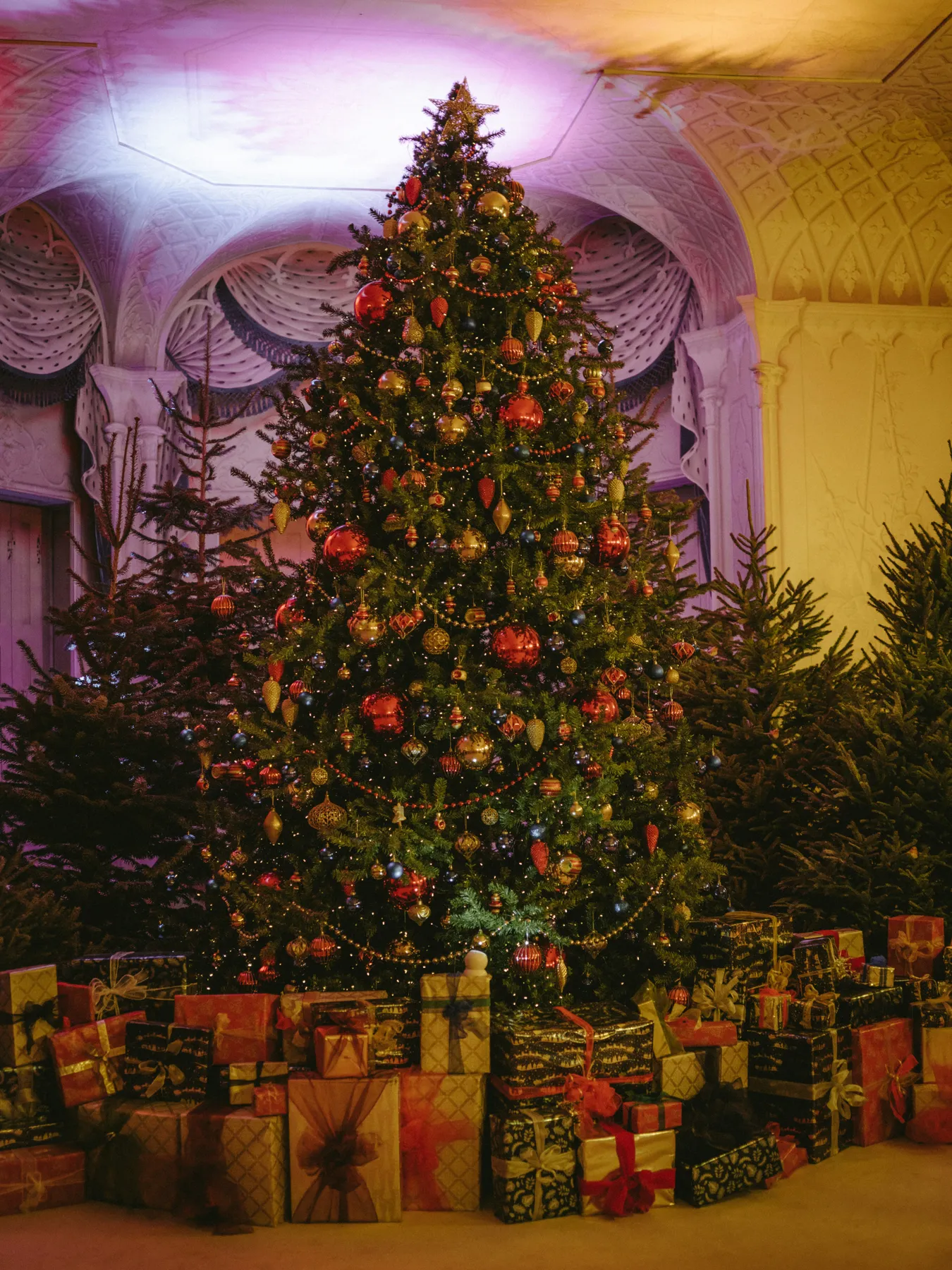 Christmas trees and gift boxes