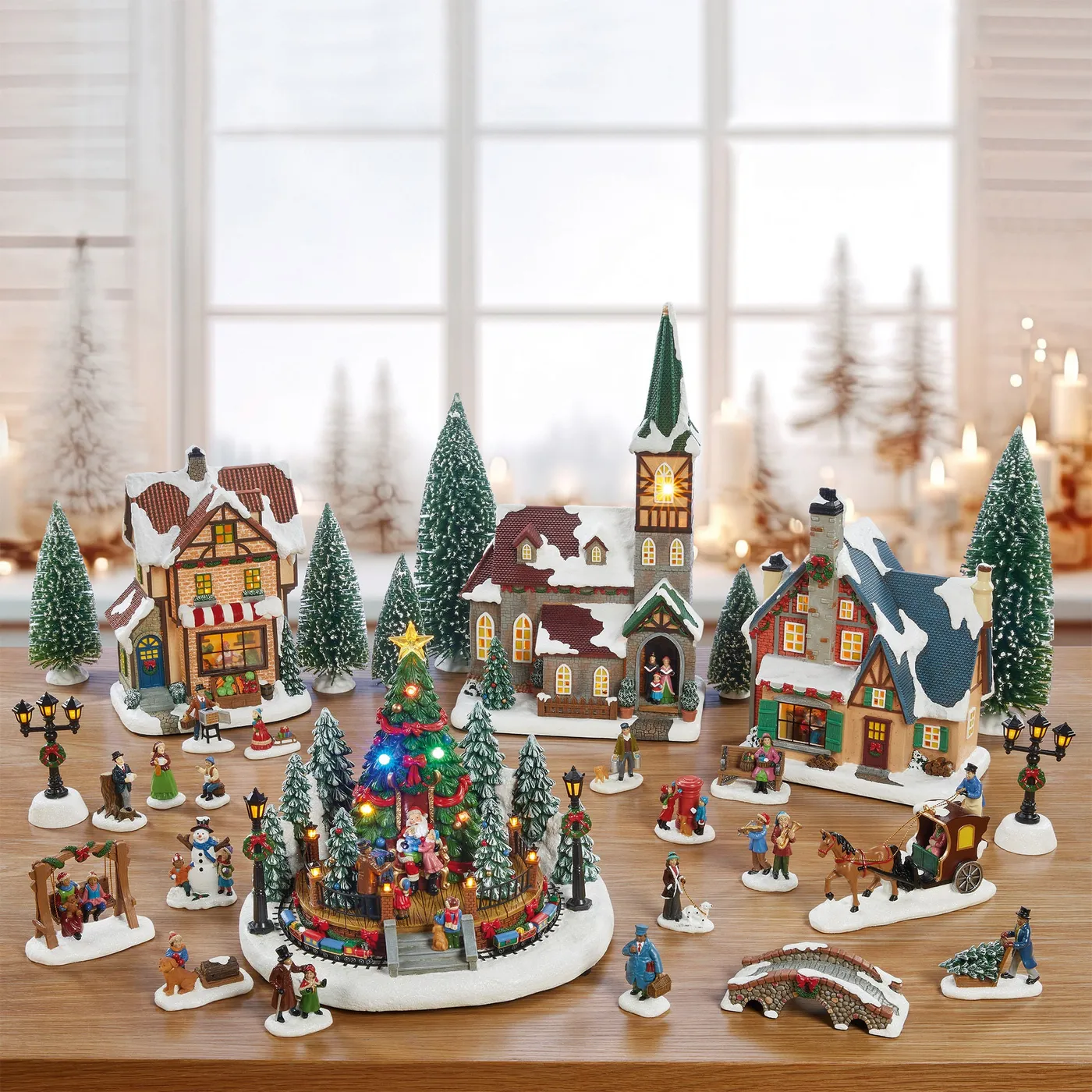 Christmas Village with Lights and Music 30 pieces | Costco