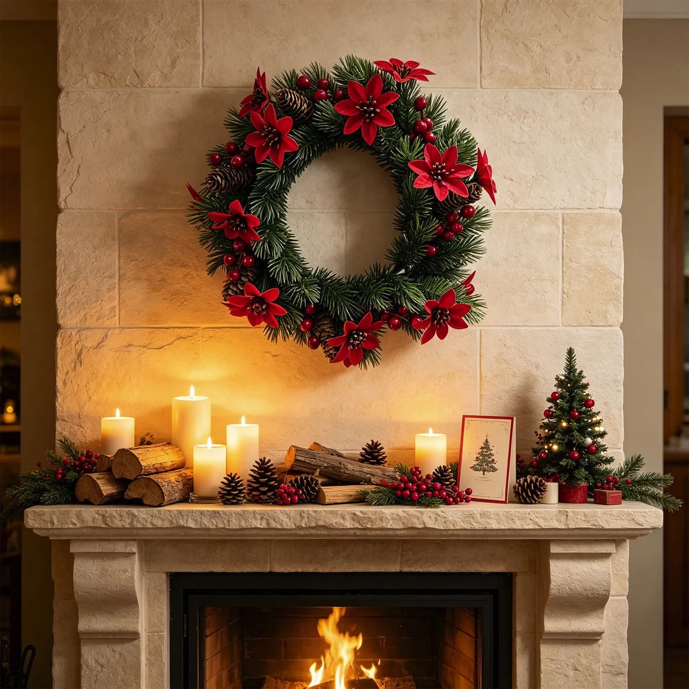 Christmas Wreath, Staron Realistic Artificial Wreath With Red Berries And Pine Cones, 12 Inch Plastic Holiday Wreath For Front Door Wall Winter Porch Decor - Walmart.ca
