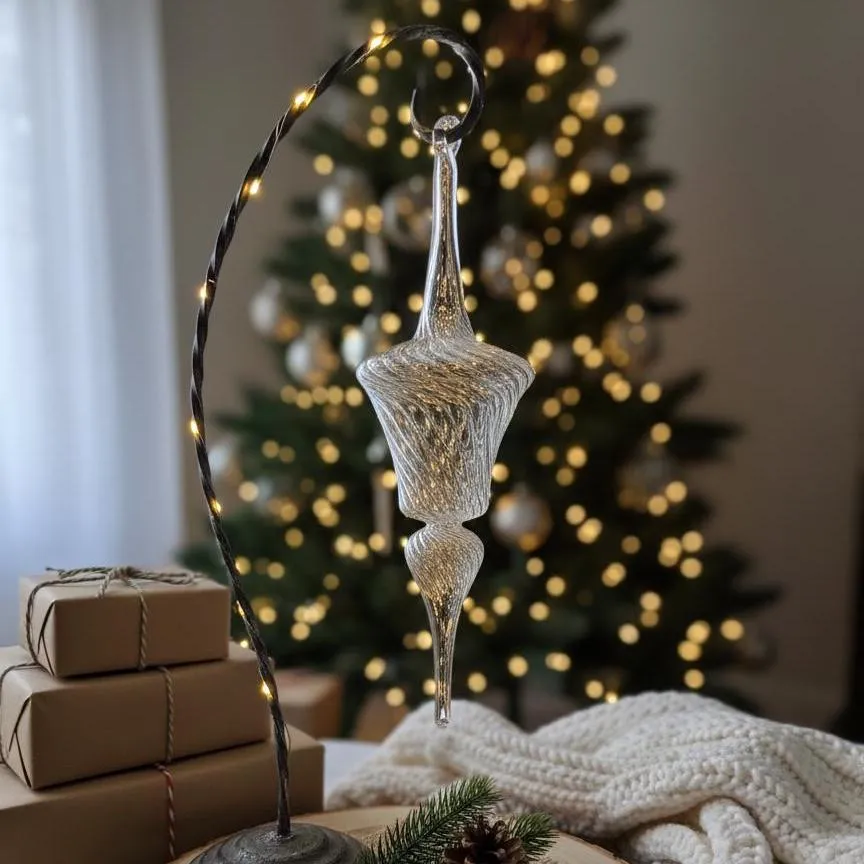 Clear Lantern Swirl Glass Ornaments