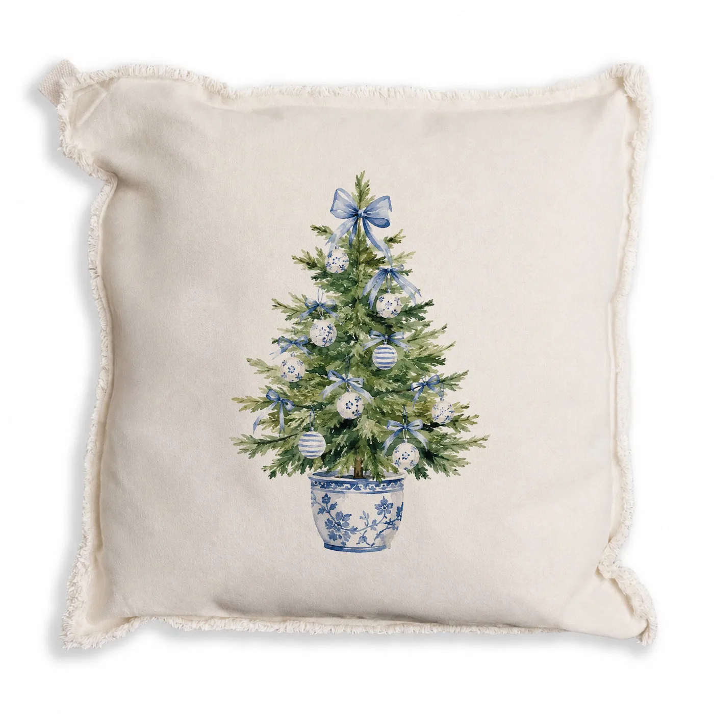 Coastal Cottage Christmas Tree Pillow