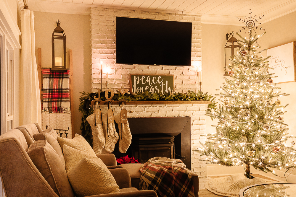 Cozy Christmas Lights at Night - Making it in the Mountains