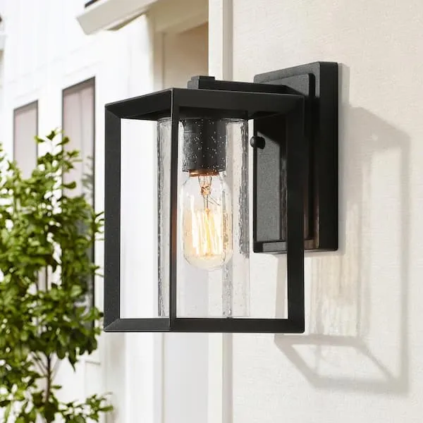Craftsman Exterior Lights Reviews For Uolfin Craftsman Rectangle Porch Outdoor  Wall Sconce 1-Light Black Industrial