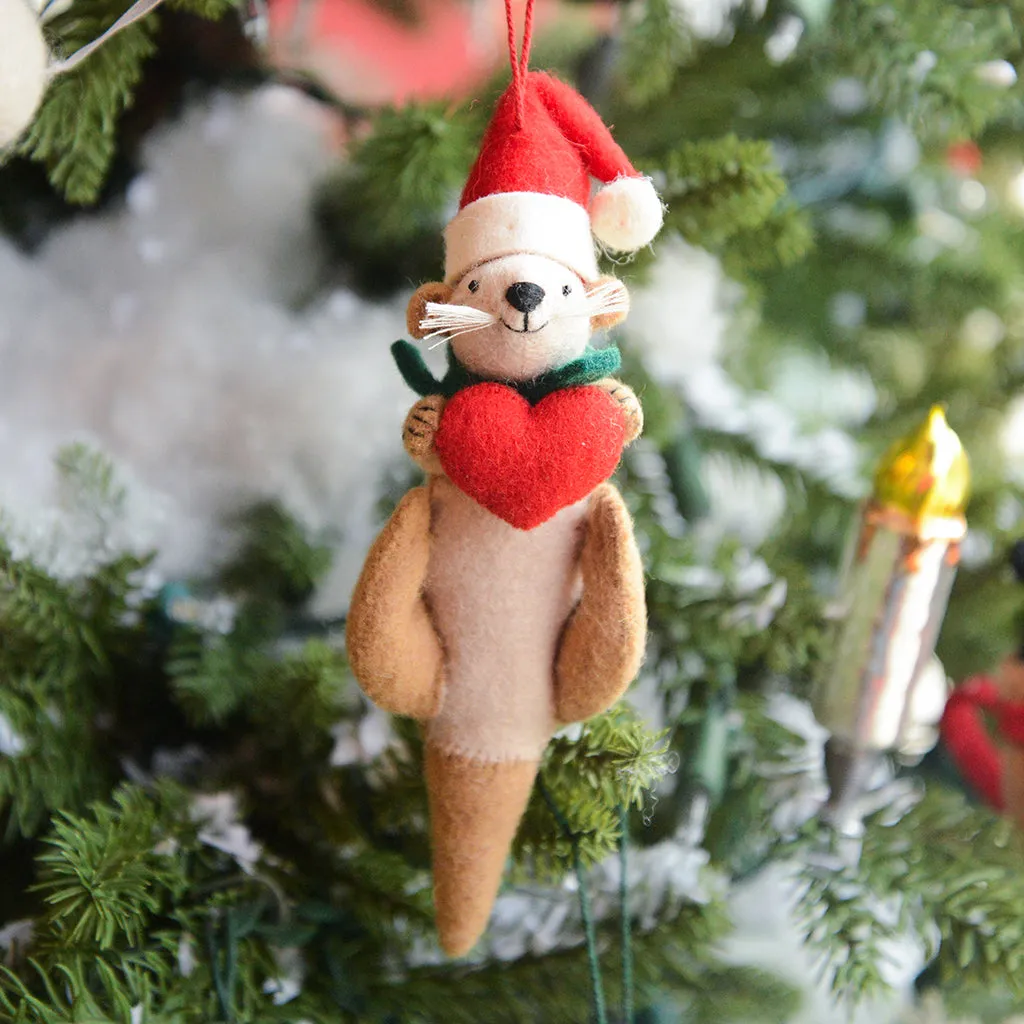 Craftspring Santa Otter Love Christmas Ornament in Brown at Nordstrom