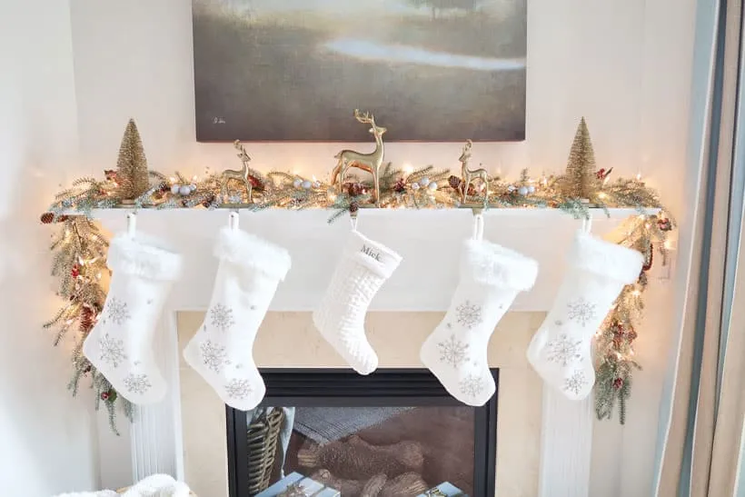 Create a Simple Christmas Mantel with Sparkle | Porch Daydreamer