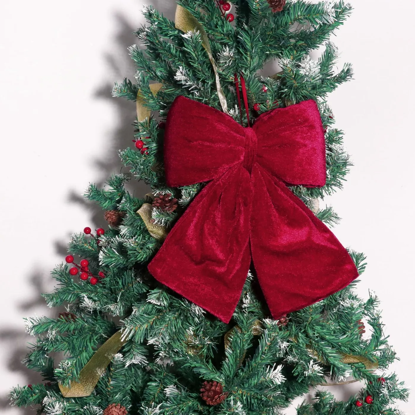 CxhicLuv Burgundy Velvet Bow Christmas Tree Qatar | Ubuy
