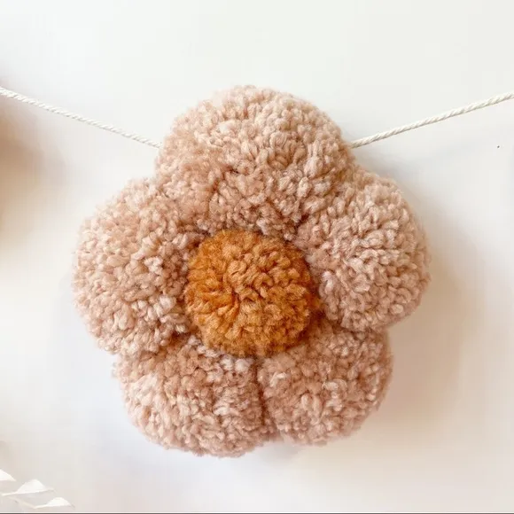 Daisy Pom Pom Garland Baby Shower Garland Decor Baby Room Decor Pastel Room