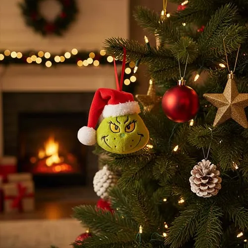 Decorations Grinch Stuff Grinch Plush Christmas Hanging Tree Decoration  10cm Partyrama