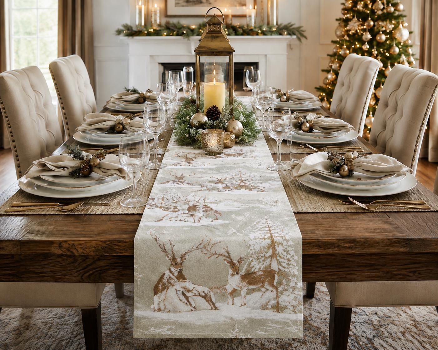 Dining Table Decor Christmas Table Runner 108 In Holiday Table Runner 108  Inches