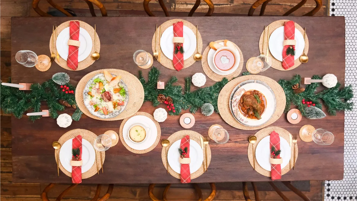 Dining Table Styling | Rattan & Marble Tablescape Decor