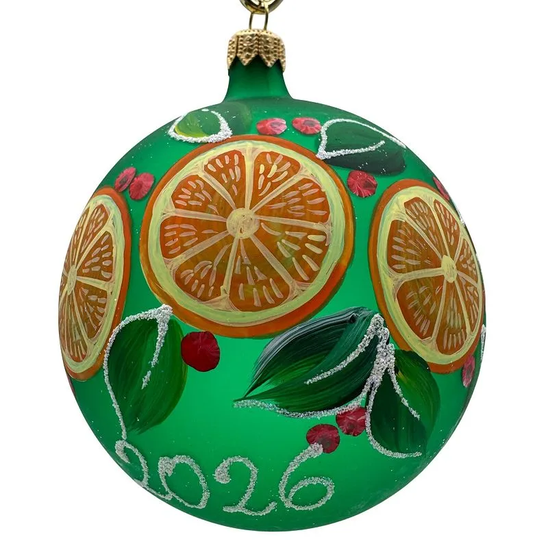 Discover Europe 2026 Orange Slices 100% Decorated Glass Christmas Ornament