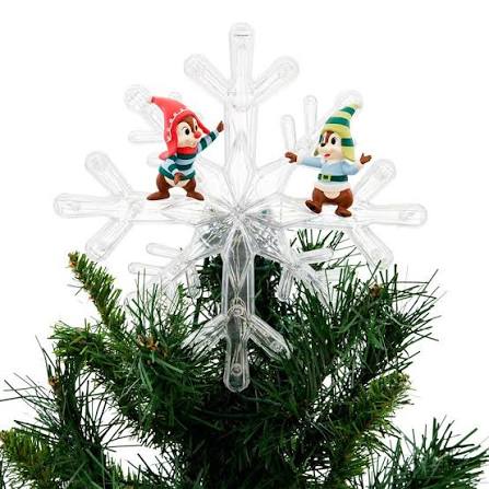 Disney Christmas Tree Topper Disney Tree Topper 2024 Chip 'n Dale Light-Up  Snowflake