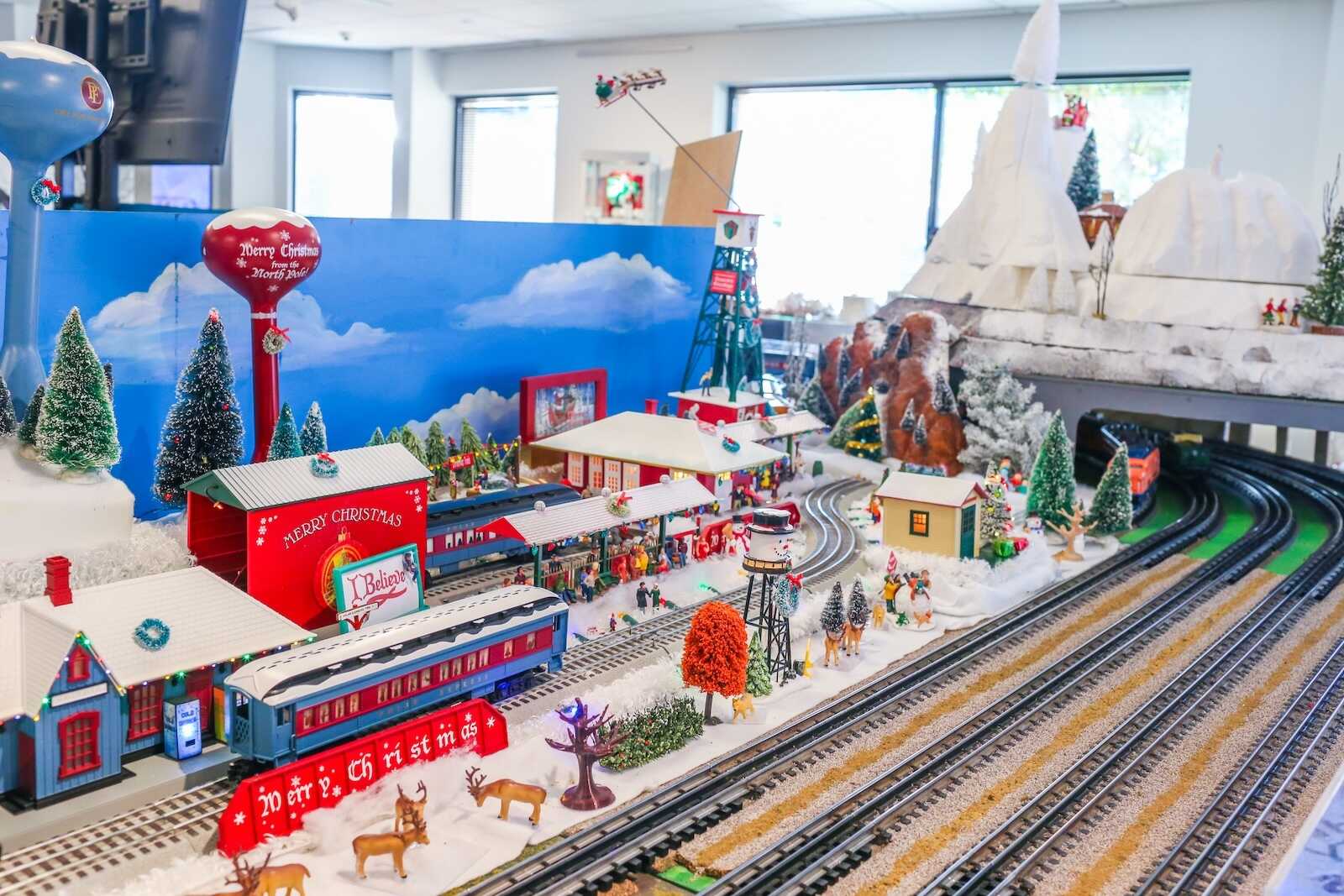 DIY Christmas Train Village Display on a Budget - mommychristmas.com