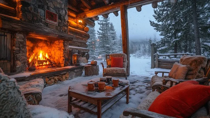 Download Cozy winter retreat Image - Winter, Cozy, Fireplace | StockCake