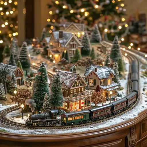 Download Holiday Train Display Image - Holiday, Village, Train | StockCake