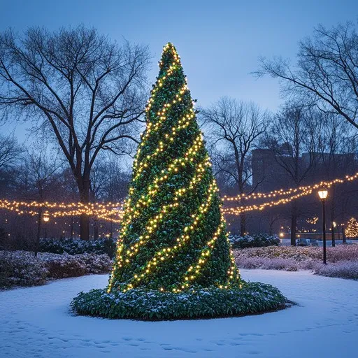 Download Illuminated Christmas Tree Image - Christmas, Tree, Snow | StockCake