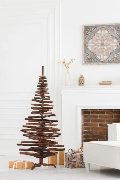 Driftwood Christmas tree, Wooden handmade Christmas tree by Wooden Lights and Handmade Decor | Wescover United Kingdom Furniture