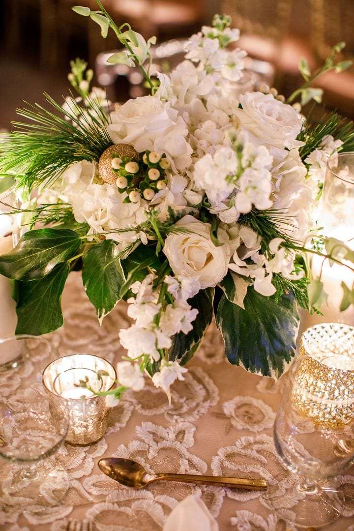 Enchanted Florist | Garden Winter Wonderland | Corporate Holiday Party Floral Design by Enchanted Florist