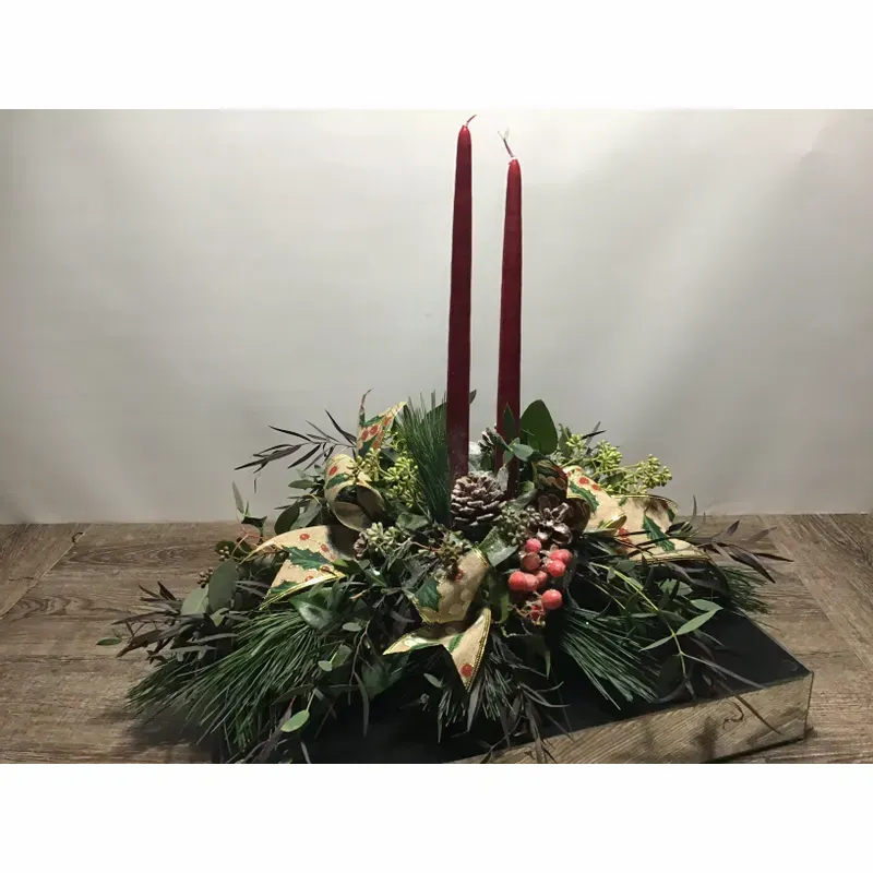 Evergreen 2 Candle Centerpiece