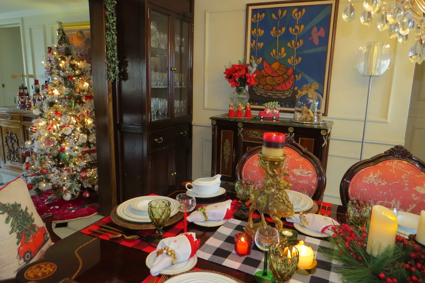 FABBY'S LIVING: First Christmas table Combining Two Buffalo Check