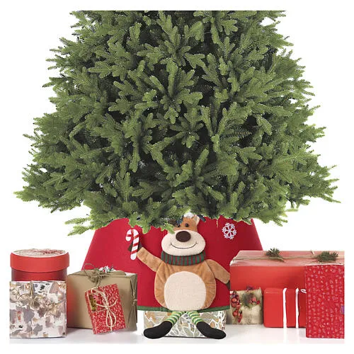 Fabric Christmas tree skirt cover with reindeer, 30x40 cm | online sales on HOLYART.com