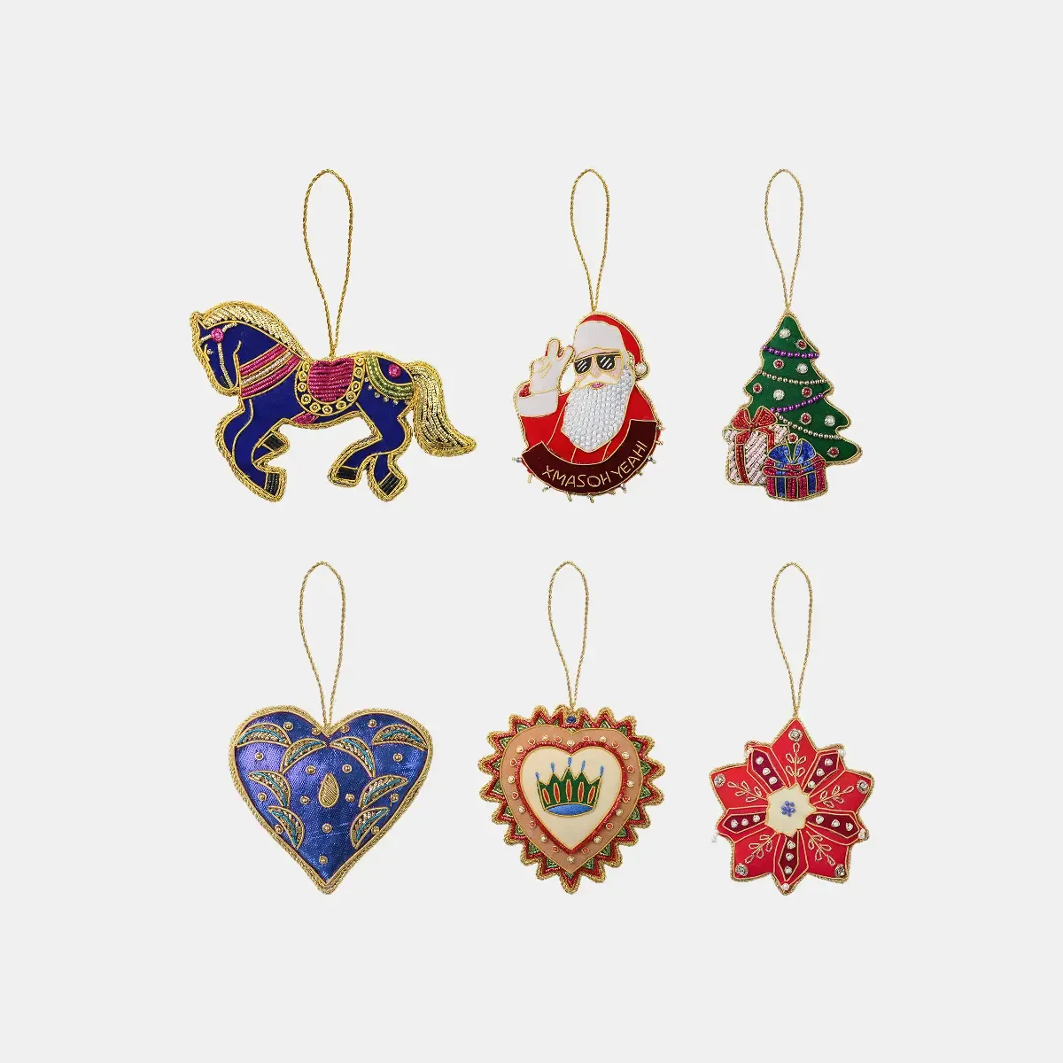 Fabric Hand-Embroidered Ornament Set of 6 — Il Natale del Re – Amprio Milano