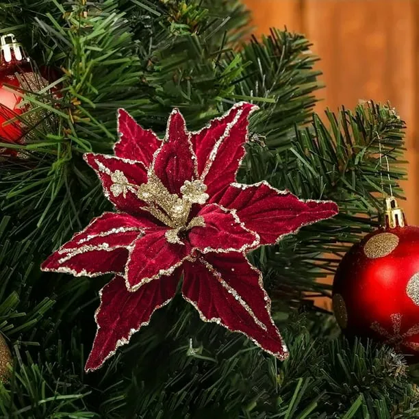 Fabric Simulation Flowers Christmas Tree Decoration | Velvet Artificial  Floral Ornaments for Holiday Tree | Festive Home Decor for Christmas Tree  Styling - Walmart.ca