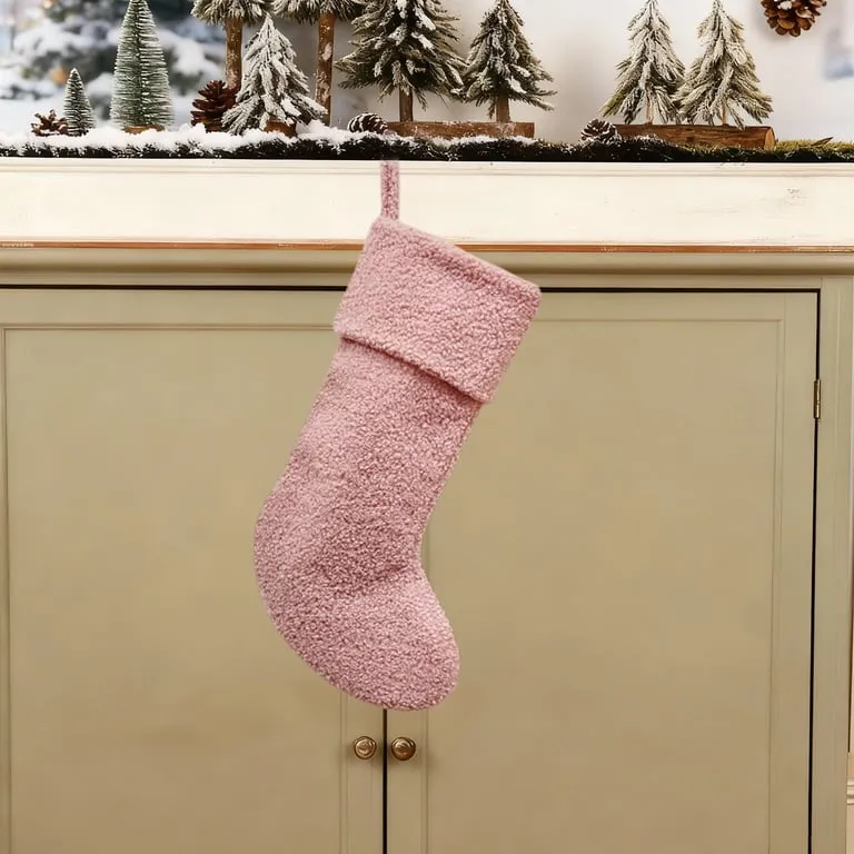 FastXmas Christmas Stockings, 18 inch Large Plain Xmas Hanging Socks  Minimalist Candy Toys Gifts Bags Fuzzy Soft Christmas Gift Stocks For  Christmas Tree Stair Fireplace Decorations(Pink) - Walmart.