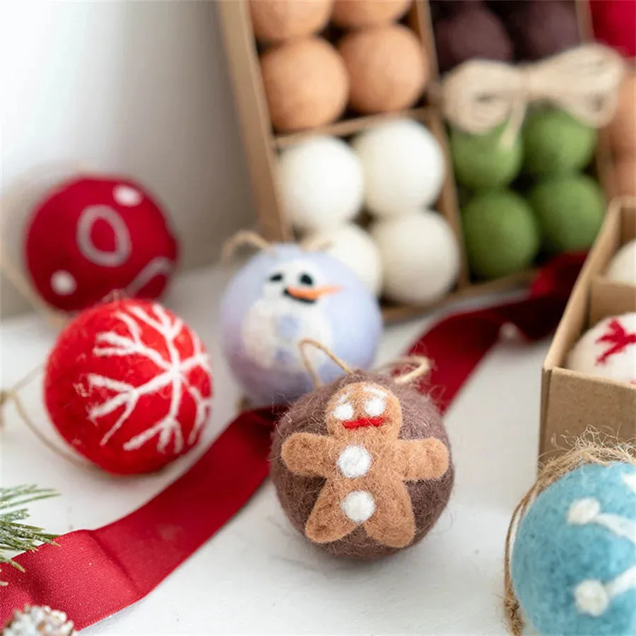 Felt Christmas Tree Ornaments Wool Balls Snowballs – Pagekage