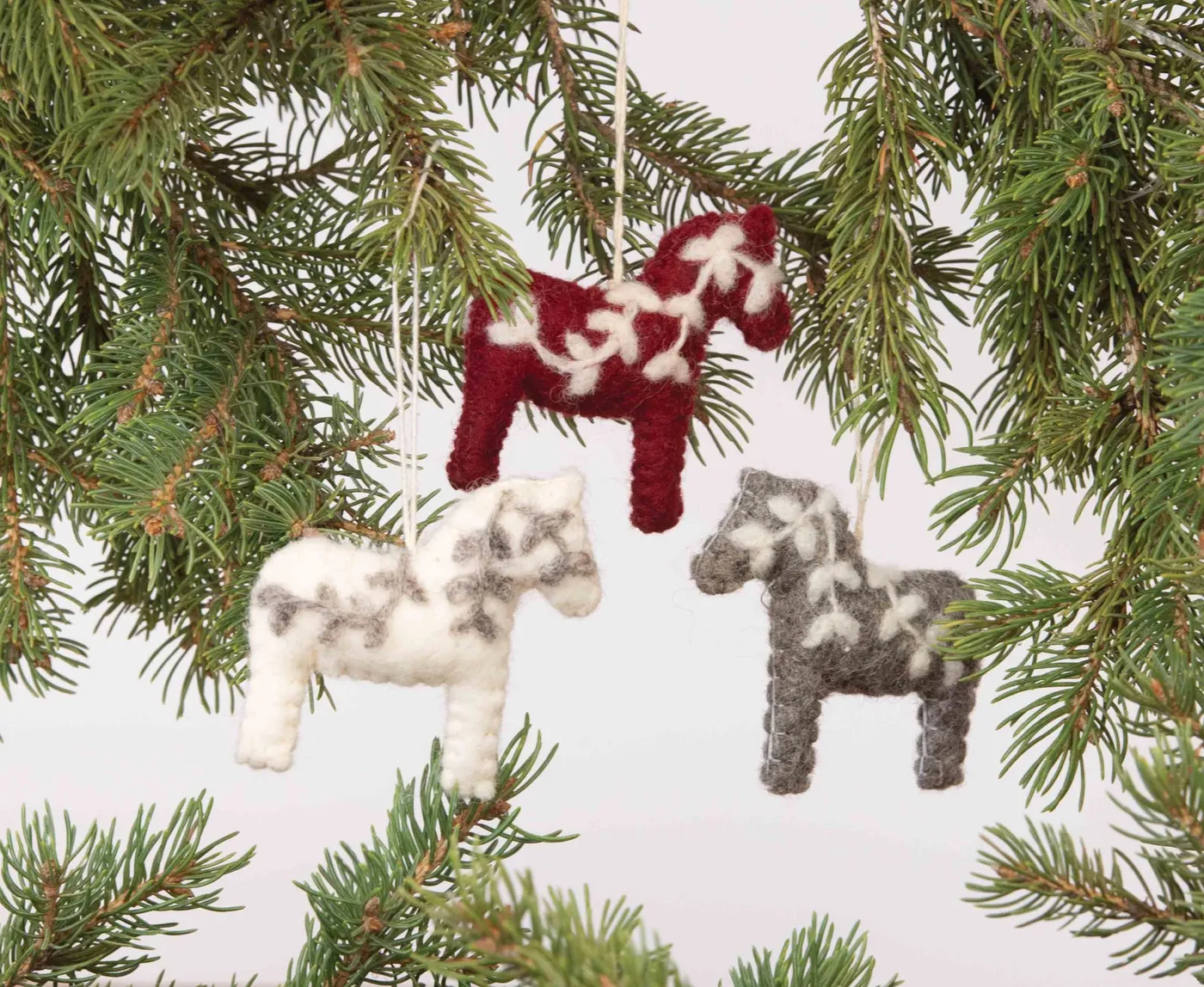 Felt Dala Horse Ornaments Set/3 – Uffda Shop