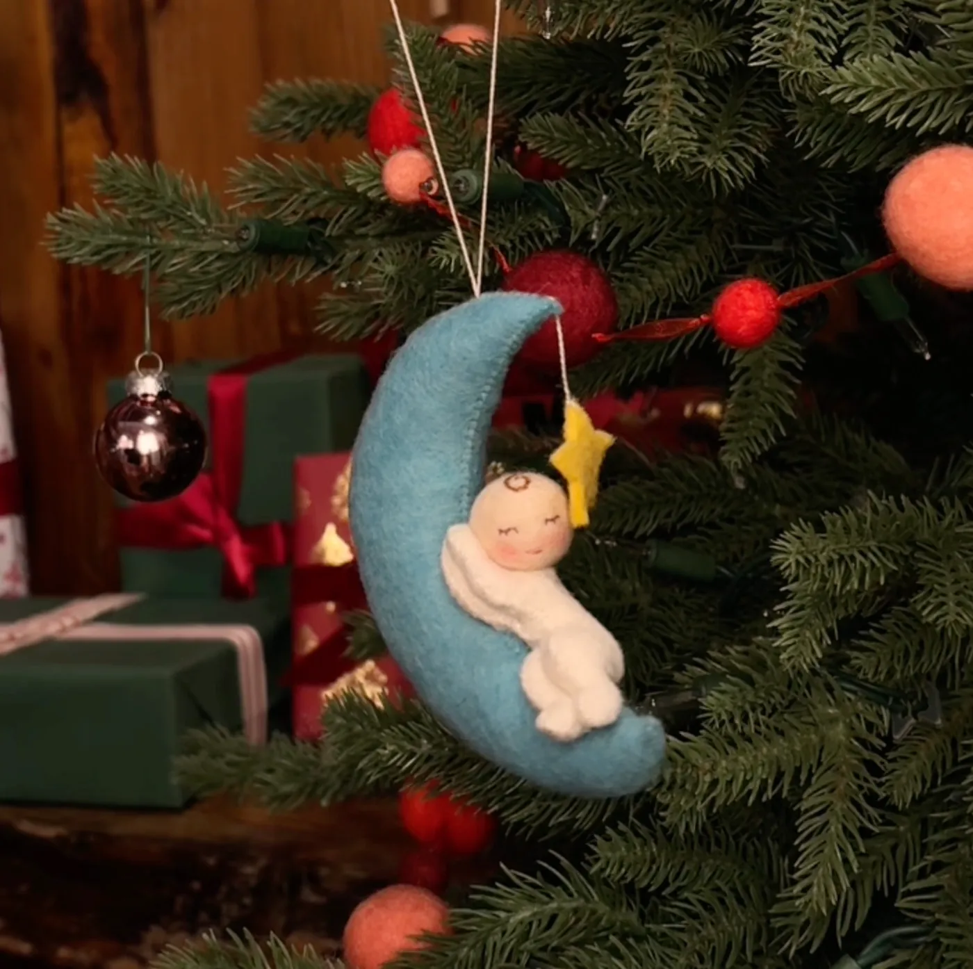 Felt Moon Baby Ornament – Newborn Keepsake Gift – Craftspring