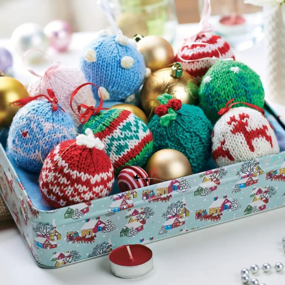 Festive Fair Isle Bauble Decorations Knitting Pattern | Knitting Patterns |  Let's Knit Magazine