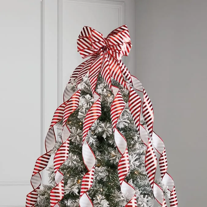Festive Feeling Ribbon Tree Topper | Home Bargains