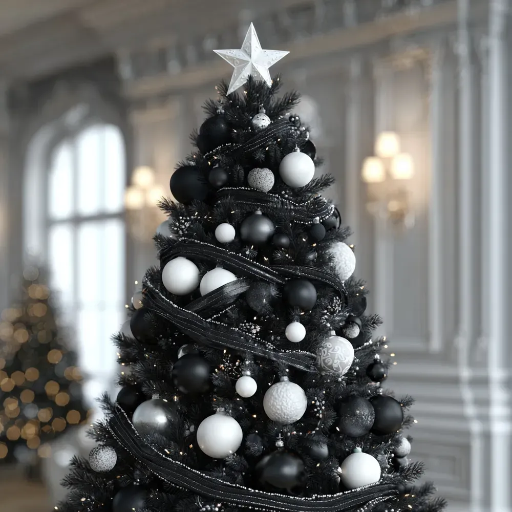 Festive Neutrals: A Chic Monochrome Christmas Tree!